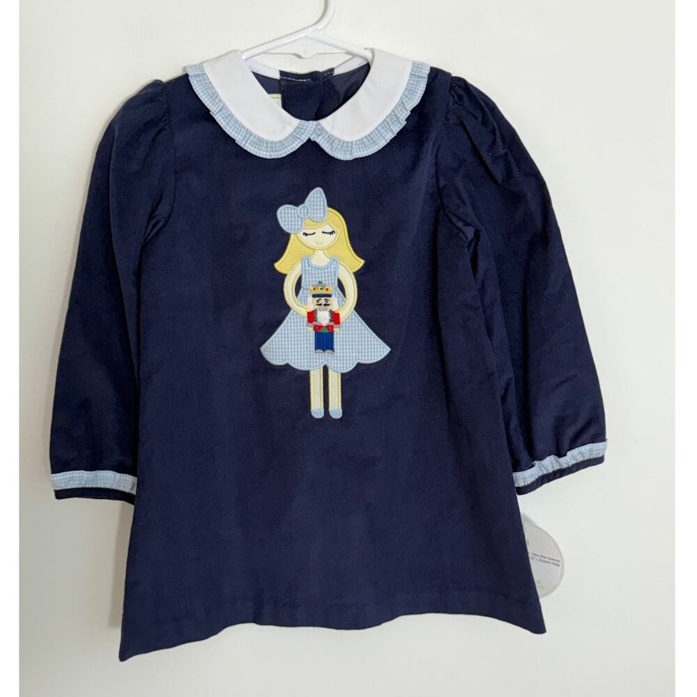 Zuccini Kids Nutcracker Louisa Dress Navy Corduroy NWT size 3T